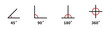 ©  knockkknock - Degree angle icon set. Angles icons on white background.