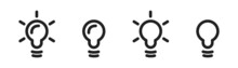 Lightbulb Icon Set. Light Bulb Icons. Lamp Symbol Collection.