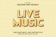 © Hasbi Creative - Editable text effect Live Music 3d Vintage template style premium vector