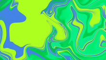 Super Trip Yellow Green Blue Mixed Colors Swirly Pattern Psychedelic Waves 