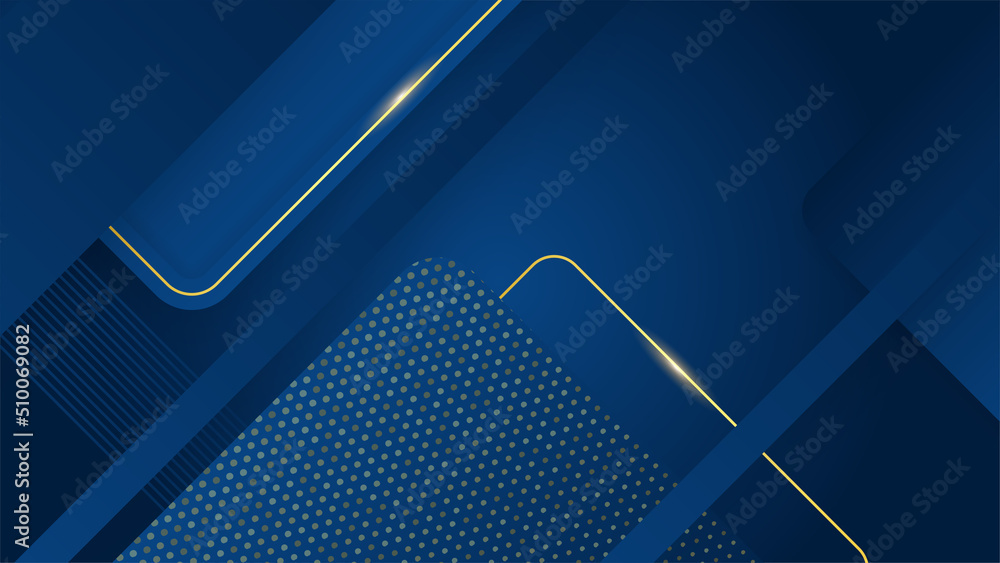 Modern luxury dark blue abstract background with gold lines and ...