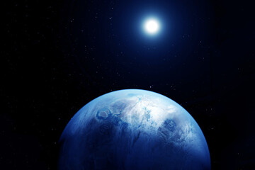 Wall Mural - planet earth, on a dark background. elements of this image furnished by nasa