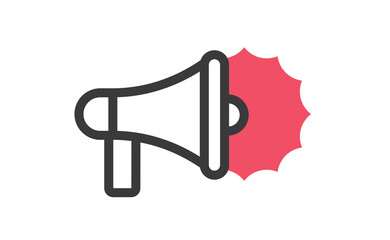 Wall Mural - Megaphone icon. Shouting symbol. Announcement Offer promotion advertising symbol. Bullhorn speaker pictogram.