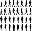 silhouette people on white background , Vector