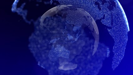 Wall Mural - broadcasting web elements growing global network abstract background 4k ultra hd digital globe with connection data lines and particles geometric futuristic polygon texture line