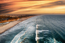 Aerial View Of Pismo Beach In Central California At Sunset