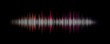 Illustration of a color sound wave. Graphic image of digital audio on a black background. Gradient sound wave.