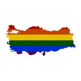 Fototapeta  - Sublimation textured background in colors of LGBT flag on white background. Turkey