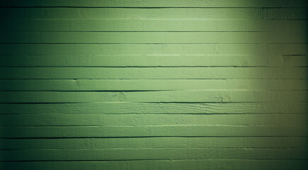 Wall Mural - Rustic green wood planks background. Water green wooden slats on exterior wall