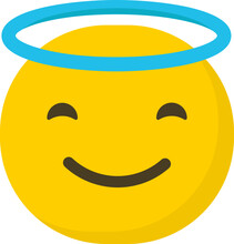 Angel Innocent Emoticon / Emoji Character Illustration