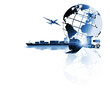Logistics and transportation of world Container Cargo ship logistic import export and transport industry background