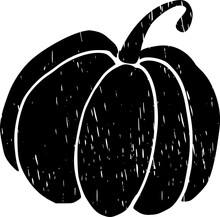 Black Textured Pumpkin Small Illustration