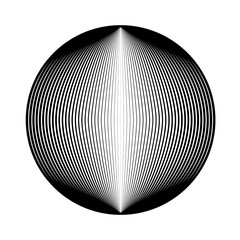 Lines in unusual Form . Sphere Vector Illustration .Technology round. Wave Logo . Design element . Abstract Geometric shape .