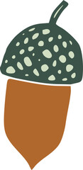 Wall Mural - cute brown acorn illustration