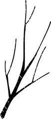 Wall Mural - black textured bare branch illustration