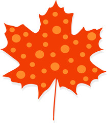 Wall Mural - red big maple leaf dots illustration