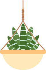 Wall Mural - Plant in hanging pot macrame hanger