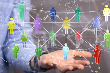 conference digital network and data concept