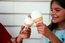 Kids Toasting Their Ice Cream Cone