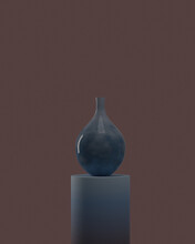 Blue Vase On Blue Cement Table