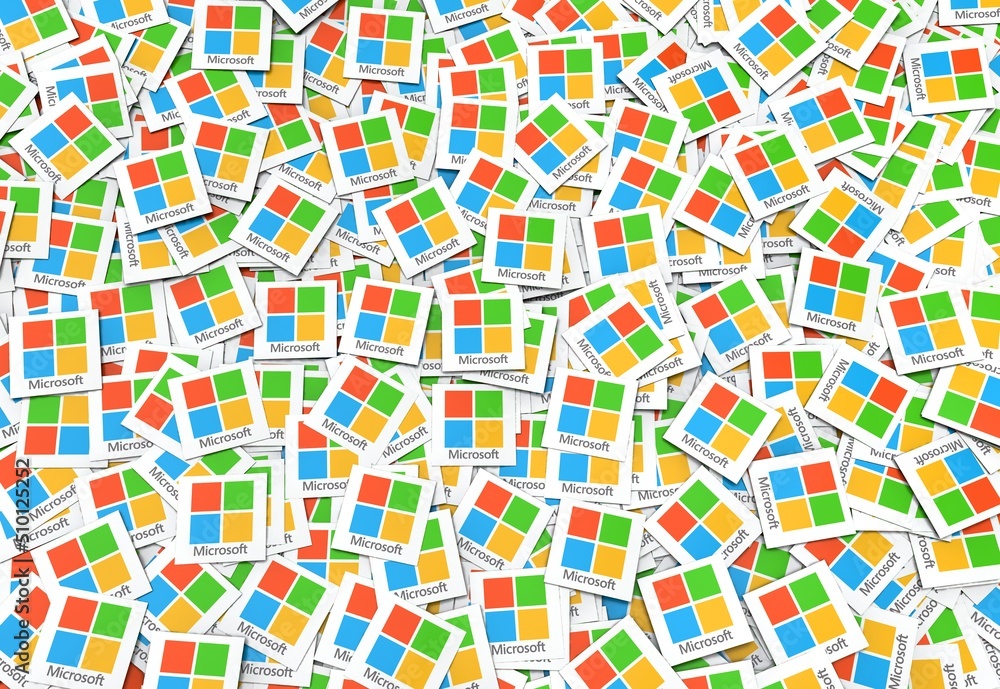 microsoft, social media 3d Logo Visual Scene Stock Photo Adobe Stock