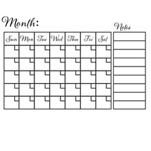 Calendar Svg, Printable Calendar, Monthly Calendar Svg, Calendar With Notes, Blank Calendar Svg, Home Office Decor, Calendar For Home Office
