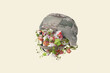 © Yaroslav Danylchenko/Stocksy - Military helmet with bouquet of fresh colorful flowers