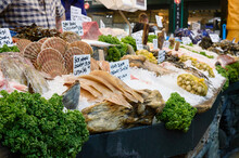 Fresh Fish Stall In Market
