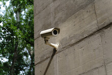 Security Camera On Concrete Wall