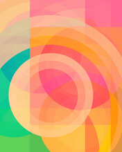 Vibrant Abstract Illustration In Summer Colors
