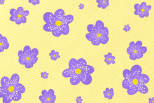 Repeating Pattern Of Purple Flower. Illustration
