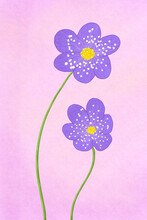Beautiful Blue And Purple Flower Illustration