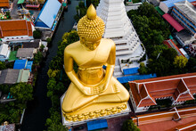 Large Golden Buddha Statue In Thailand
