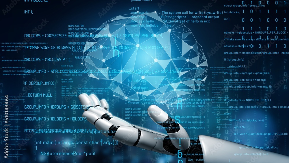 Futuristic robot artificial intelligence revolutionary AI technology ...