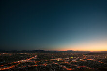 Aerial View From The City During Sunset