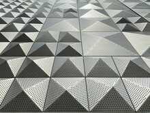 Metal Wall With Geometrical Pattern