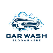 Vintage Logo Car Wash Vector Template Illustration