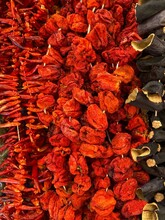 Dried Pepper And Eggplants In The Market