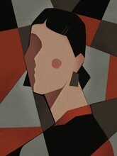 A Woman On An Abstract Background