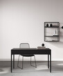 © Oleksandr Shcherban/Stocksy - Workplace with black furniture, minimalist office interior