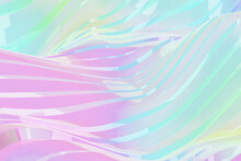 3D Iridescent Background With Waves