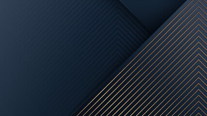 Wall Mural - Abstract modern luxury background blue stripes with golden diagonal lines pattern