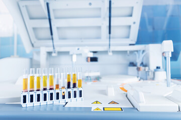 Wall Mural - medical robot machine for biochemical automatic testing blood laboratories
