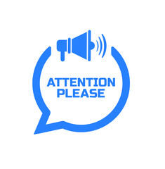 Wall Mural - attention please sign on white background	