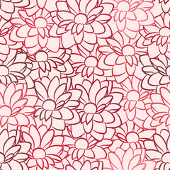 Wall Mural - Red floral pattern, seamless vector repeat