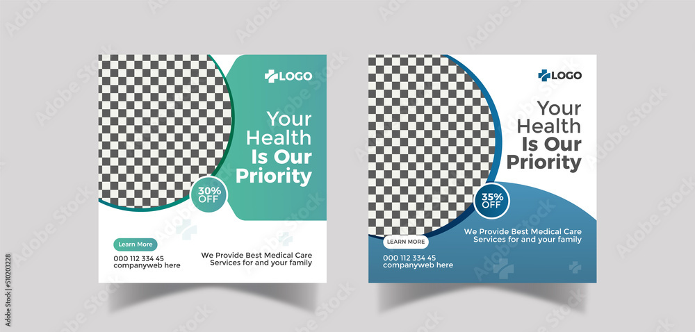 Medical healthcare social media post and banner template design Stock ...