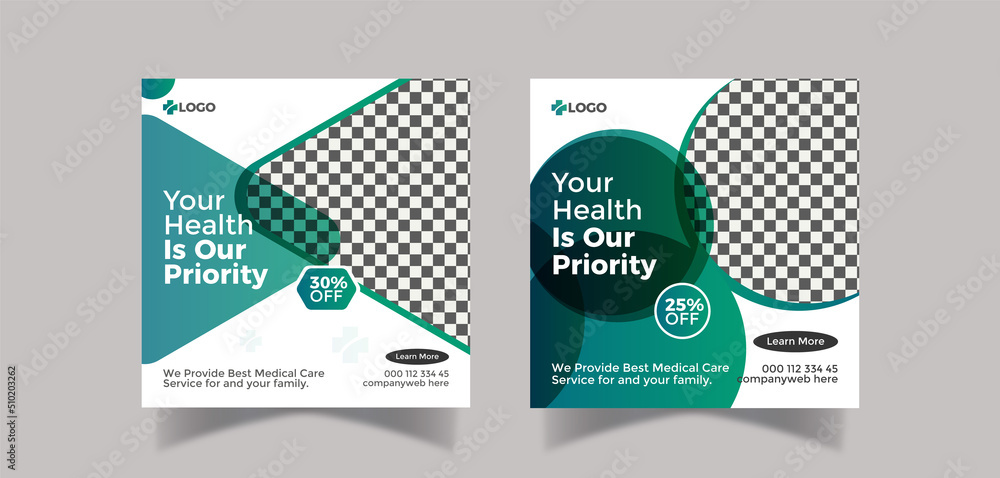 Medical healthcare social media post and banner template design Stock ...