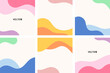 © Hero Design - Abstract cute wavy hand drawn sytle square post background design vector collection. Creative art cover and social media feed layout template.