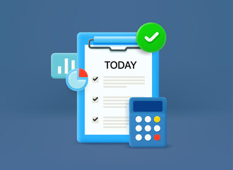 Poster - Dayly list of specification. 3d vector illustration