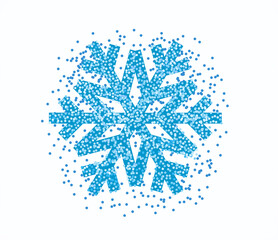 Aufkleber - Snowflake with confetti isolated on white background